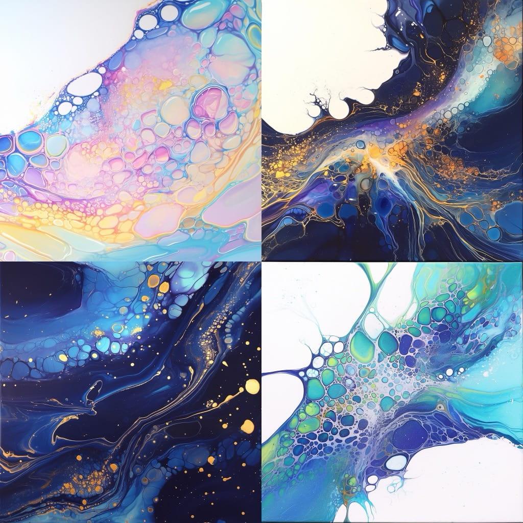 Acrylic pour style, Midjourney Niji 6, render 1 of 4