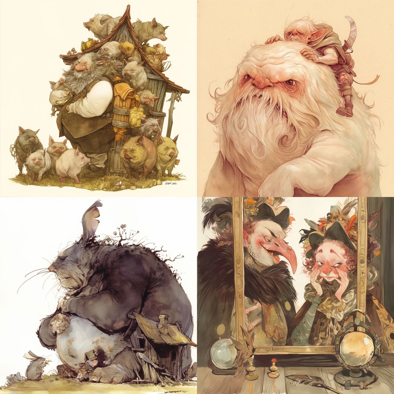 Adam Zyglis style, Midjourney Niji 6, render 1 of 4