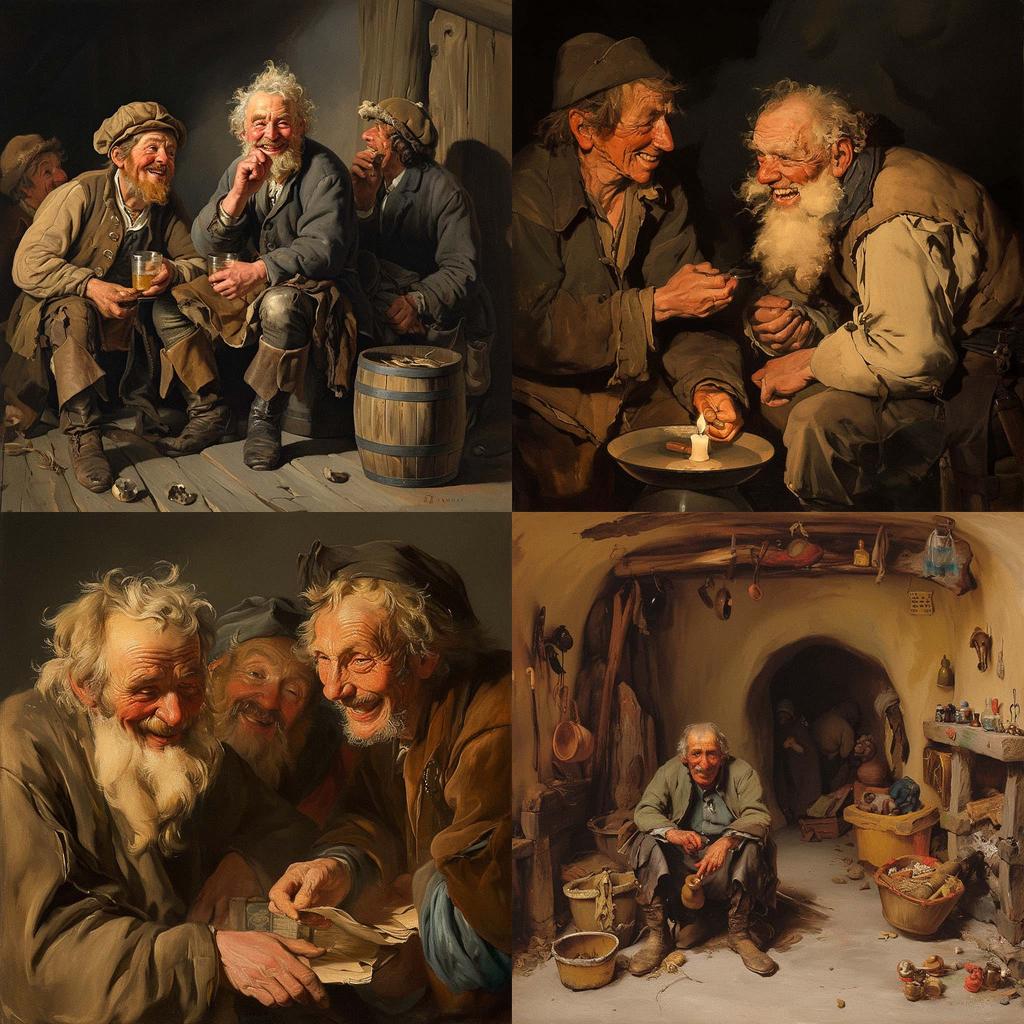 Adriaen Brouwer style, Midjourney Niji 6, render 1 of 4