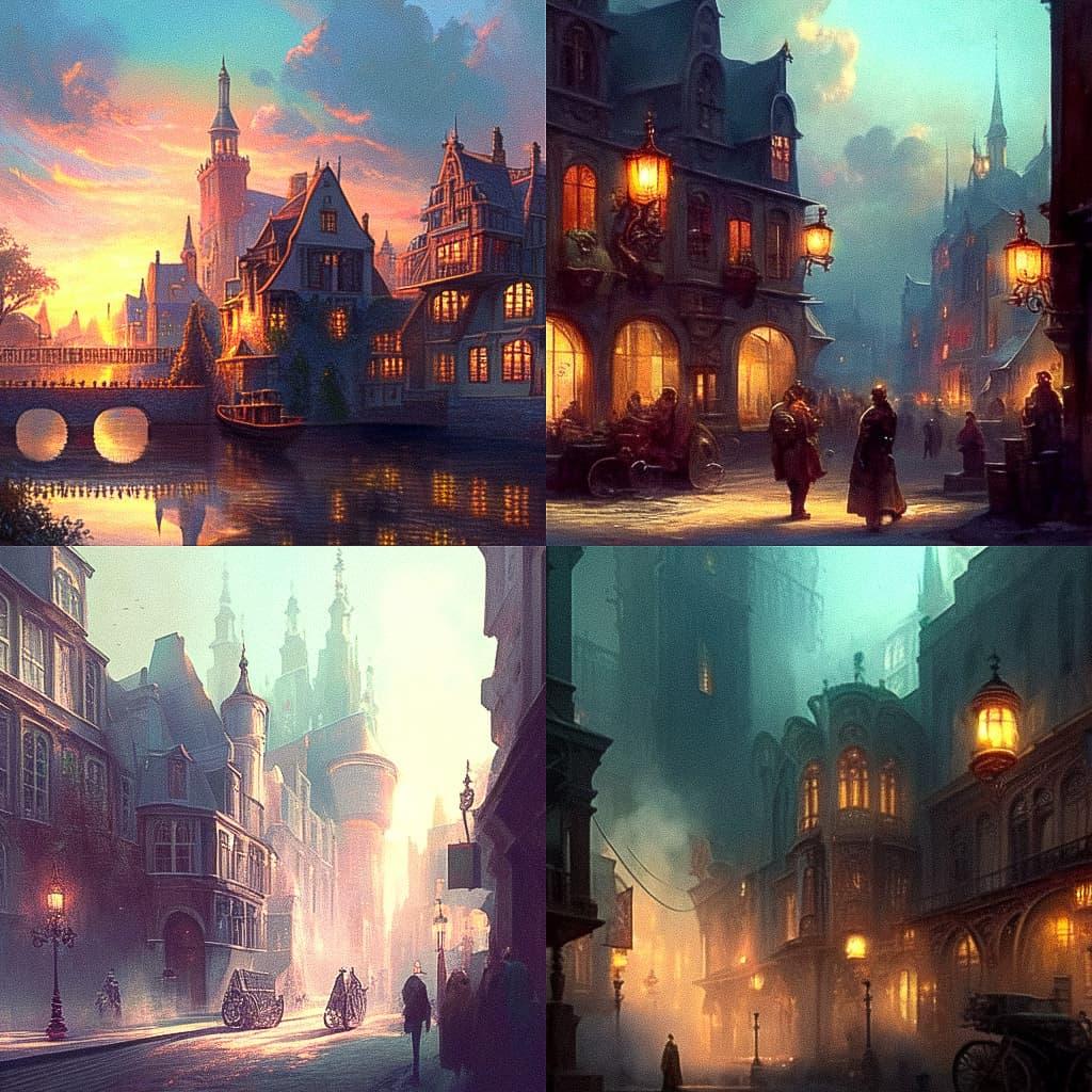 Adrianus Eversen style, Midjourney Niji 5, render 1 of 4