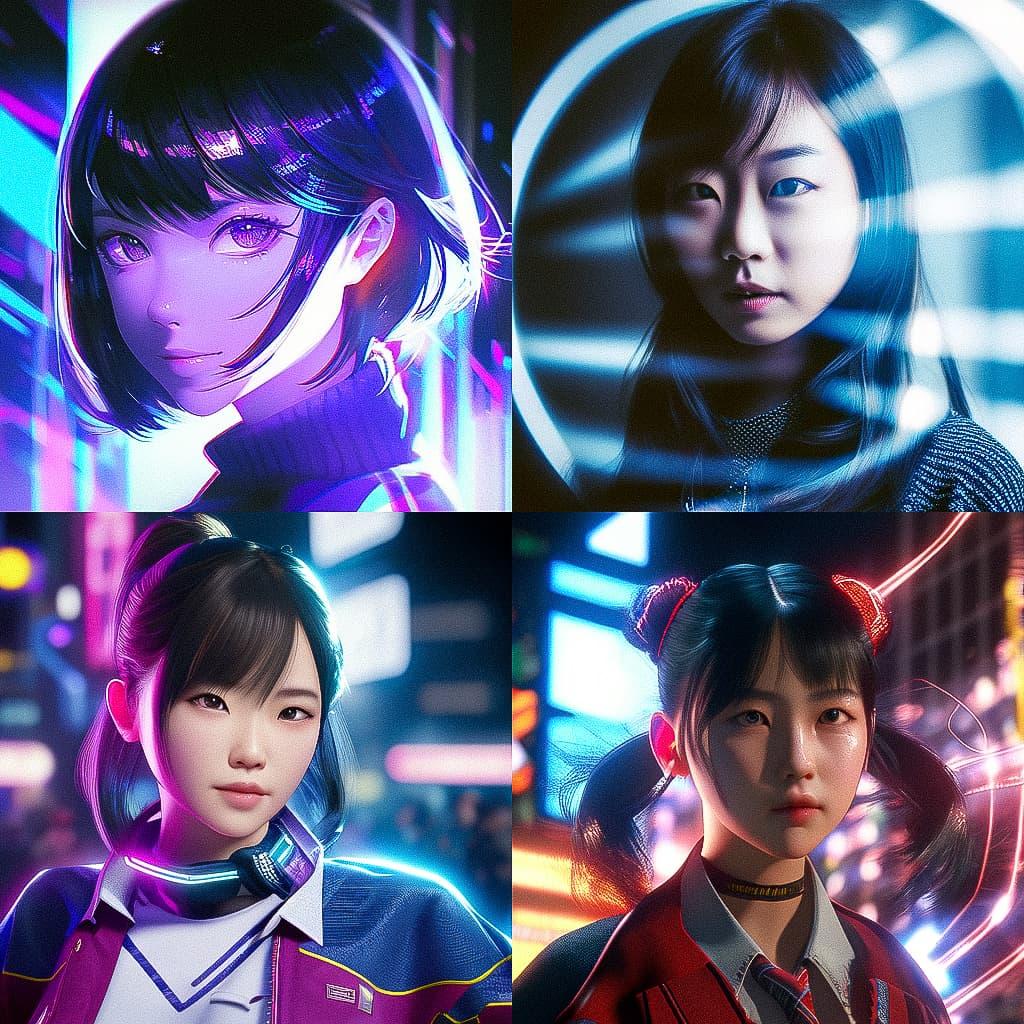 Advertising portrait style, Midjourney Niji 4, render 1 of 4