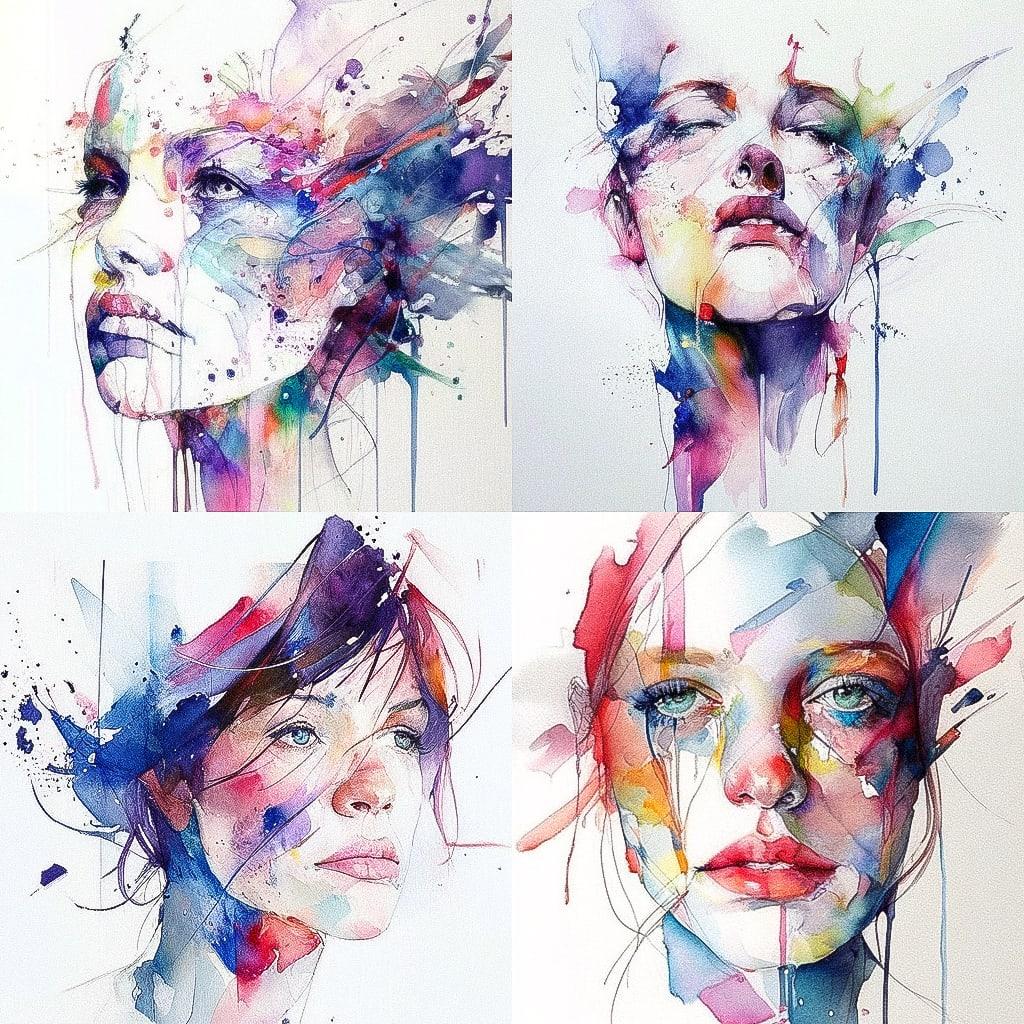 Agnes Cecile style, Midjourney Niji 4, render 1 of 4
