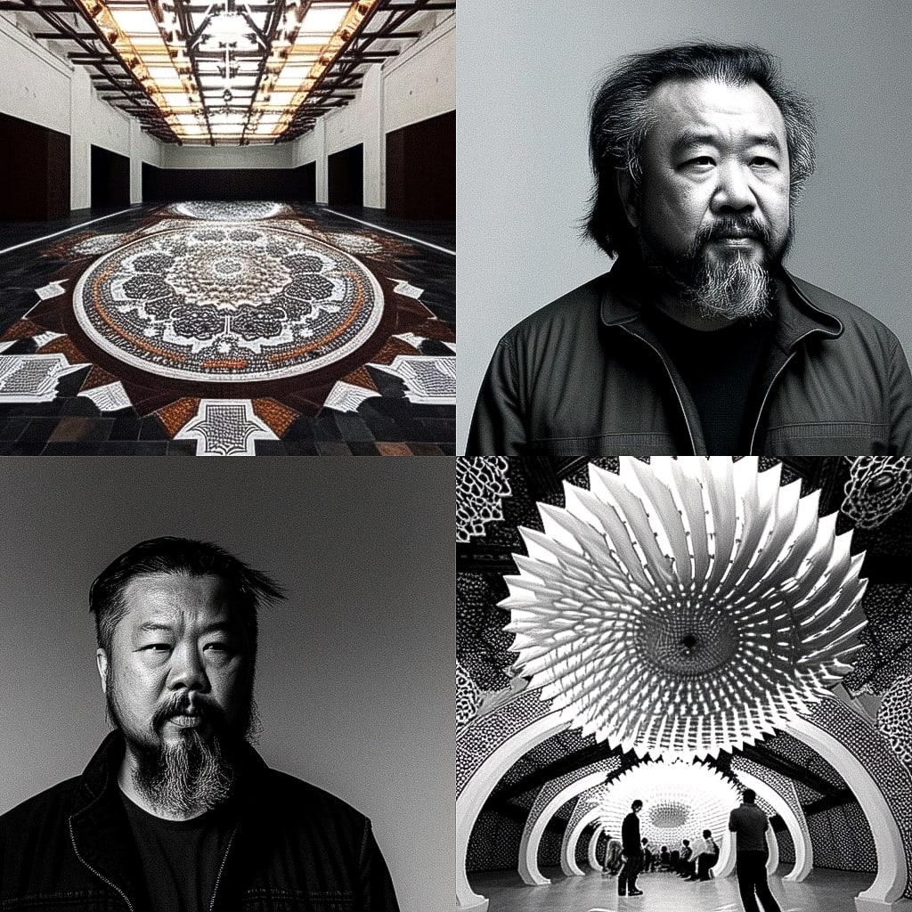 Ai Weiwei style, Midjourney Niji 4, render 1 of 4