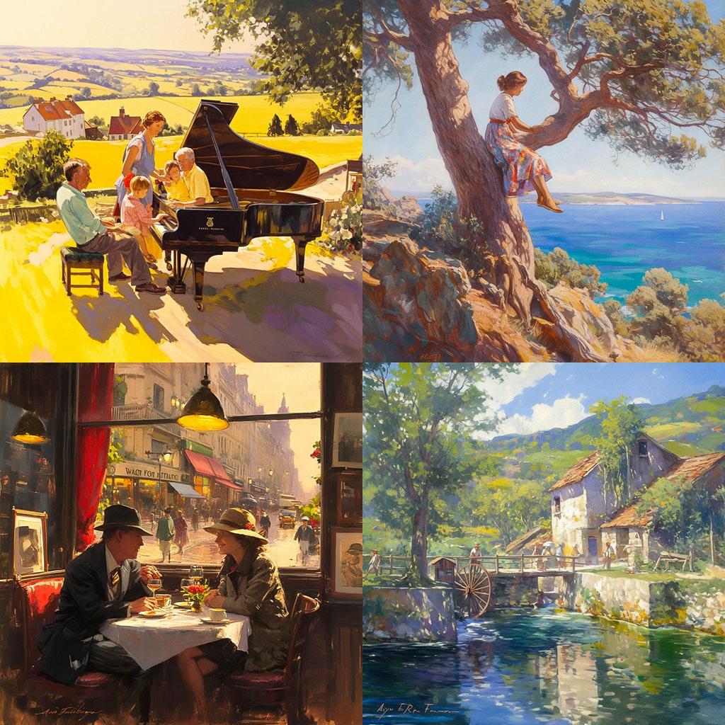 Alan Fearnley style, Midjourney Niji 6, render 1 of 4