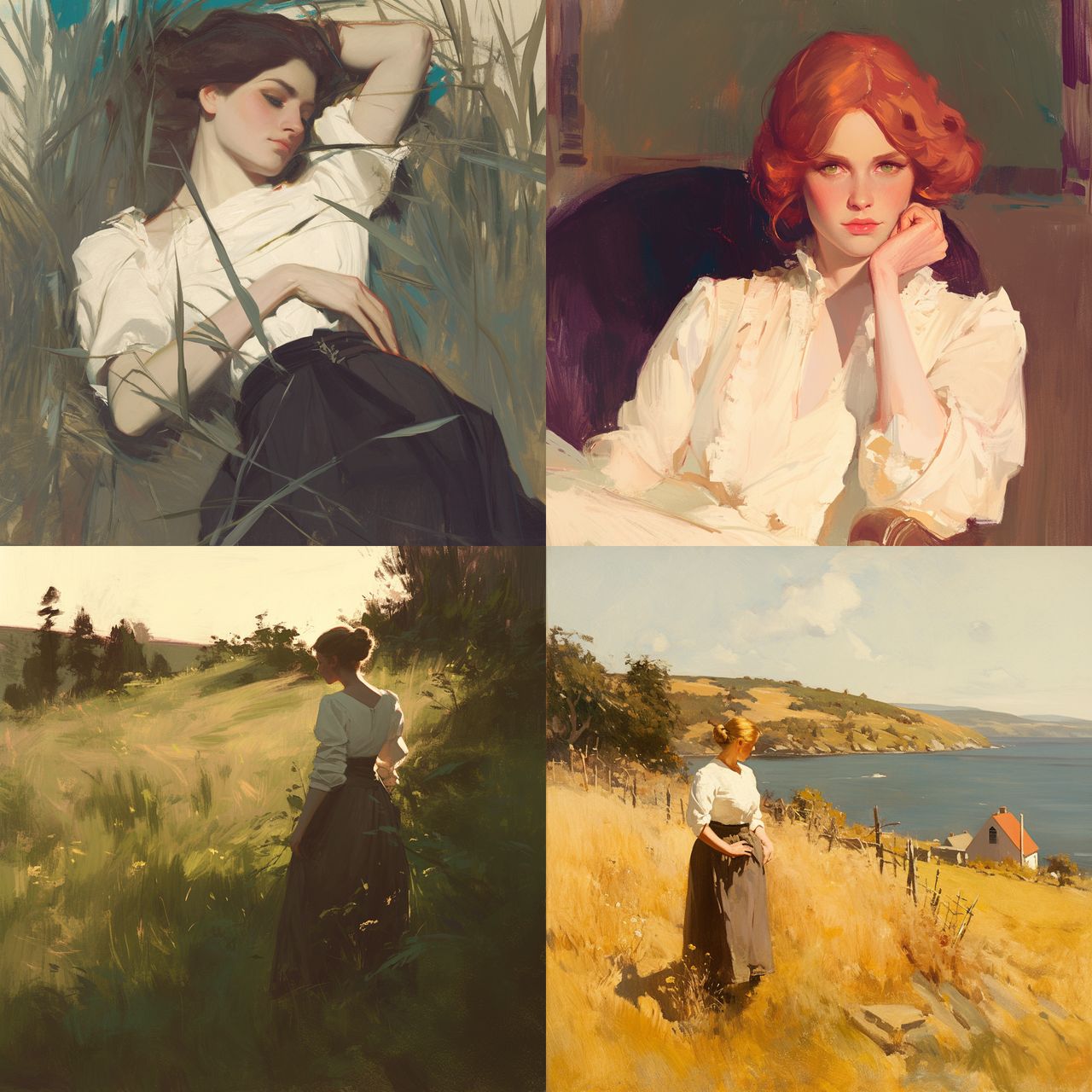 Albert Edelfelt style, Midjourney Niji 6, render 1 of 4