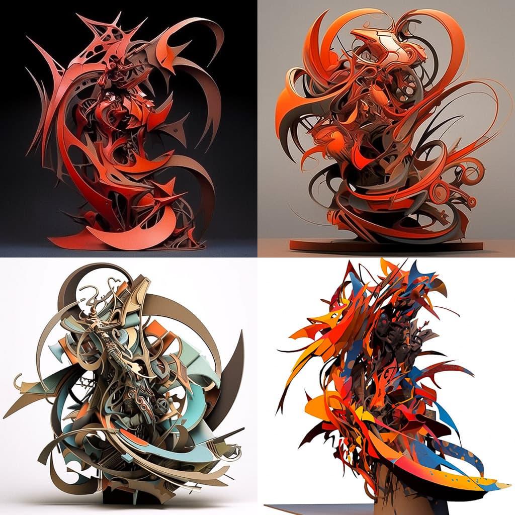 Albert Paley style, Midjourney Niji 5, render 1 of 4
