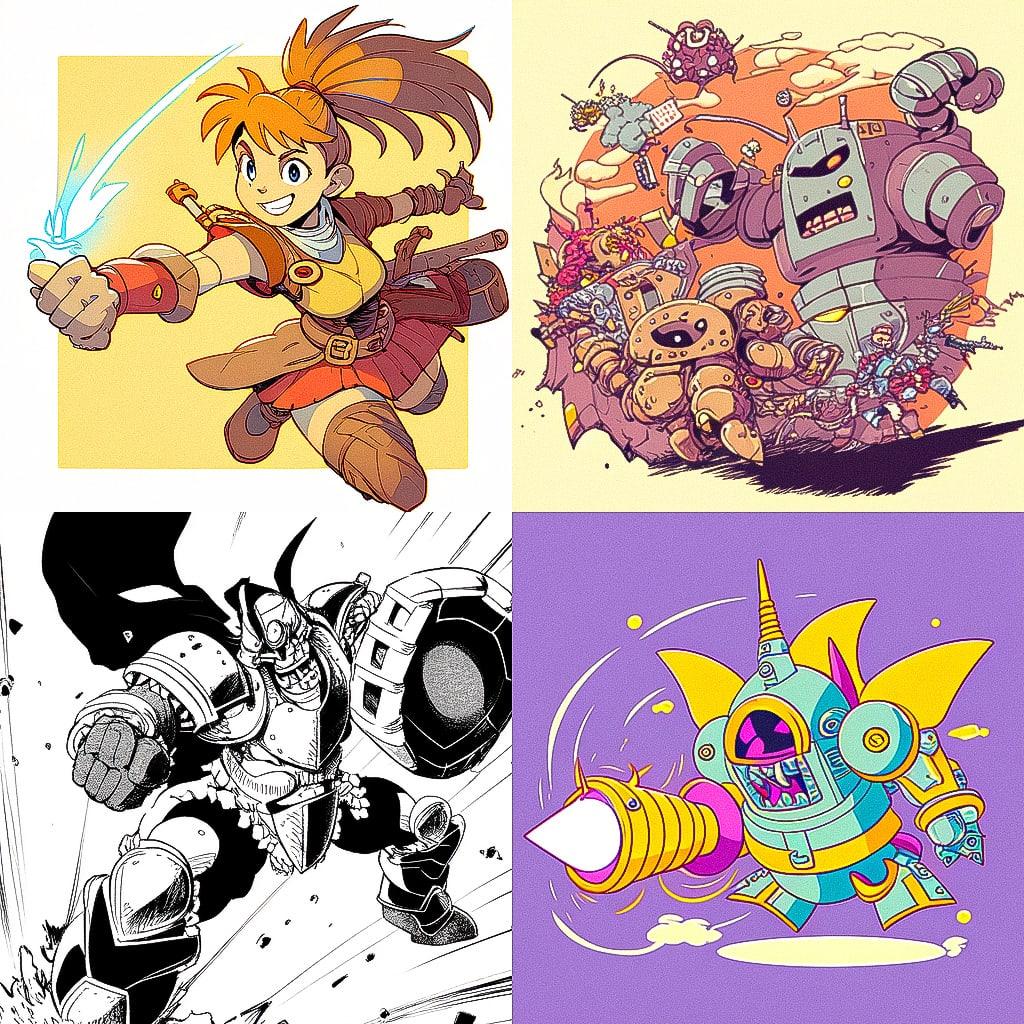 Albert Uderzo style, Midjourney Niji 4, render 1 of 4