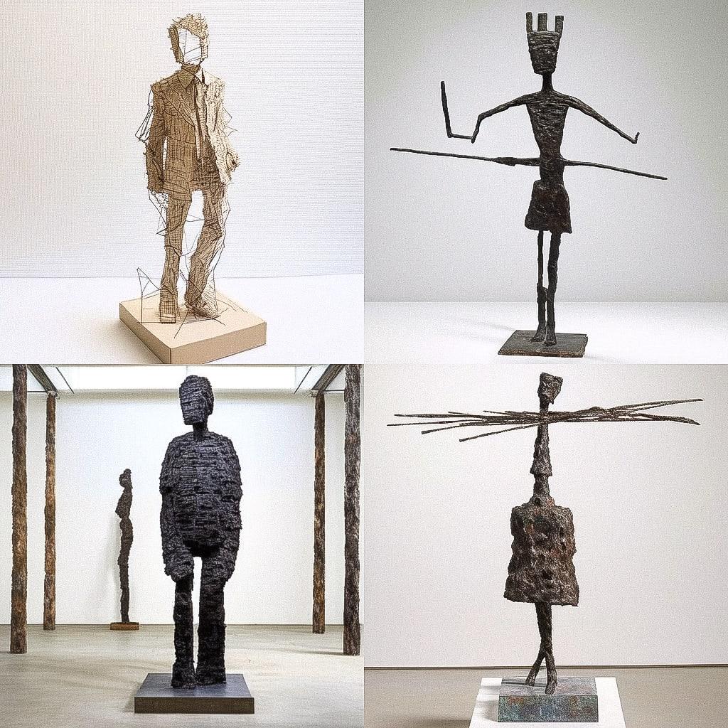 Alberto Giacometti style, Midjourney Niji 4, render 1 of 4