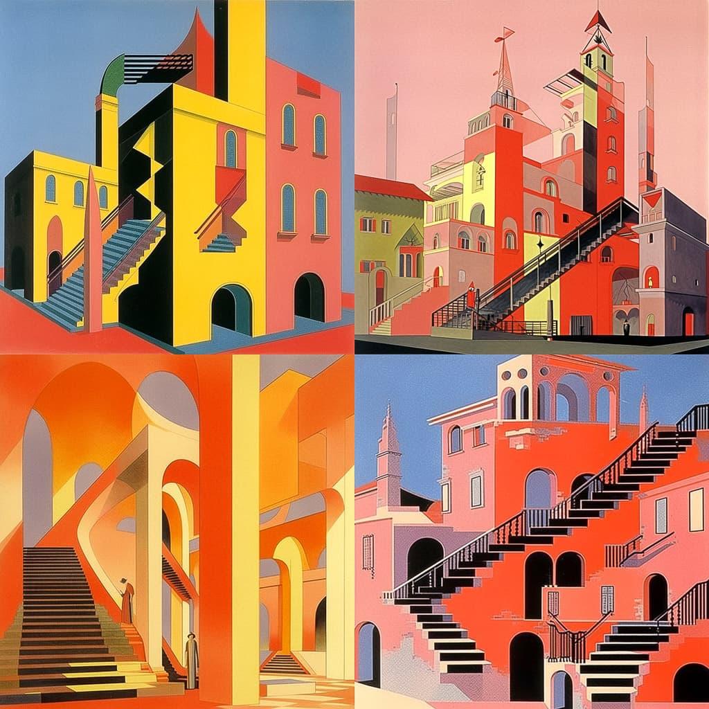 Aldo Rossi style, Midjourney Niji 5, render 1 of 4