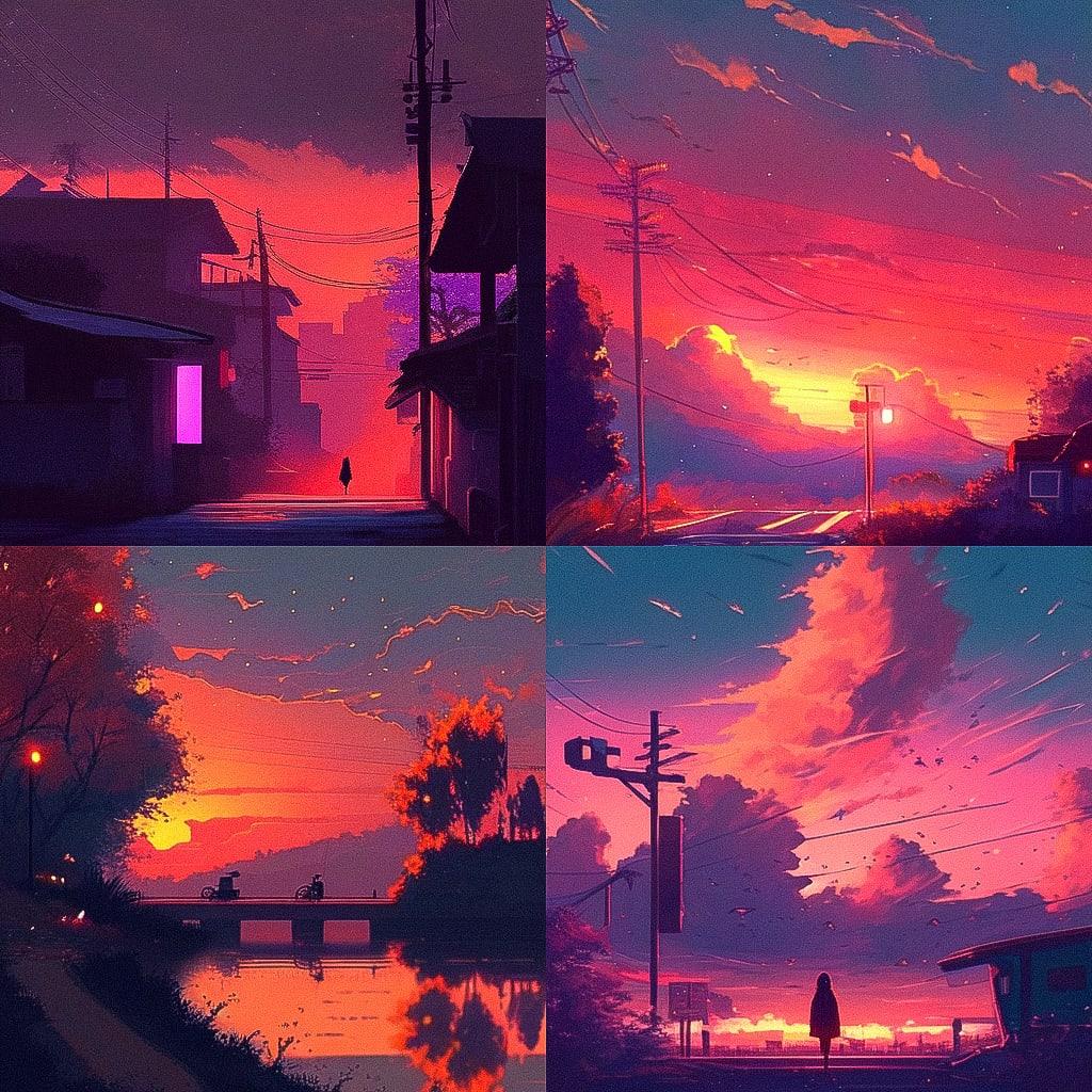 Alena Aenami style, Midjourney Niji 4, render 1 of 4