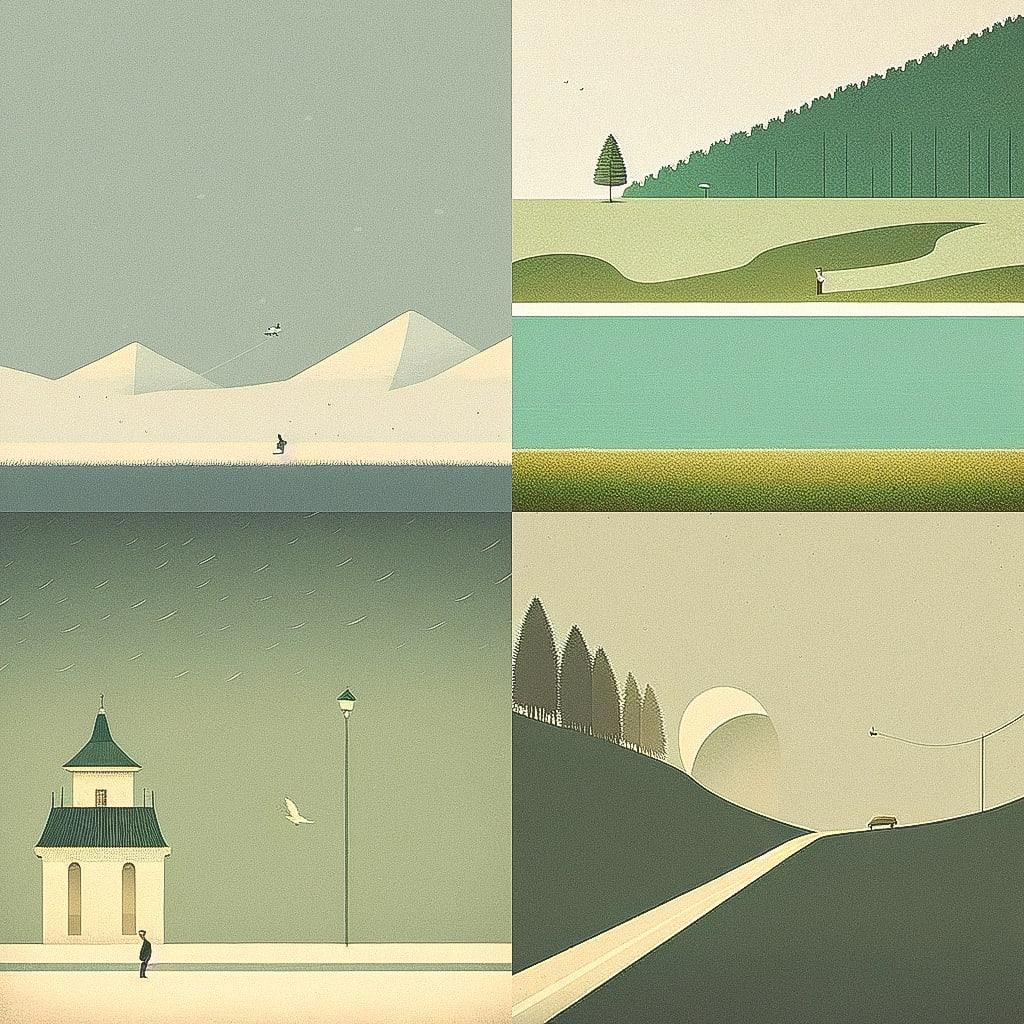 Alessandro Gottardo style, Midjourney Niji 4, render 1 of 4