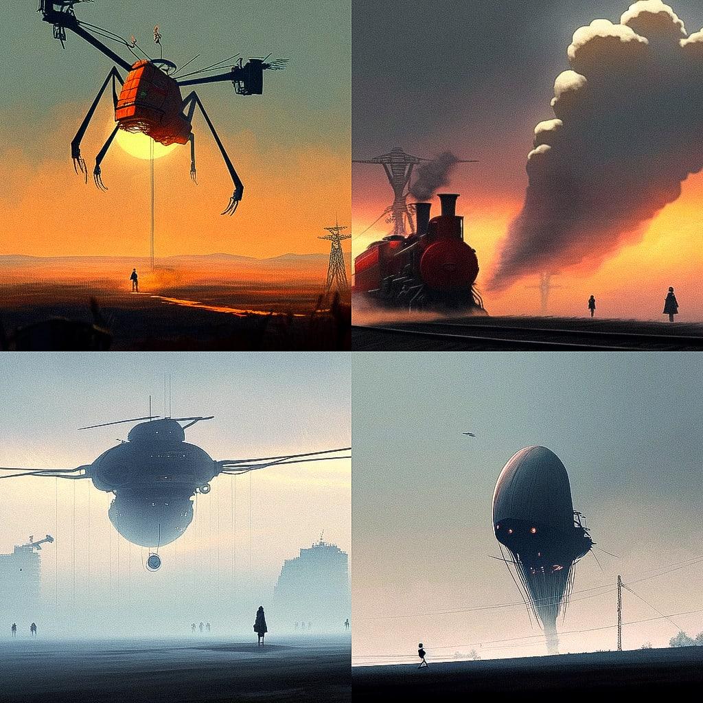 Alex Andreev style, Midjourney Niji 4, render 1 of 4