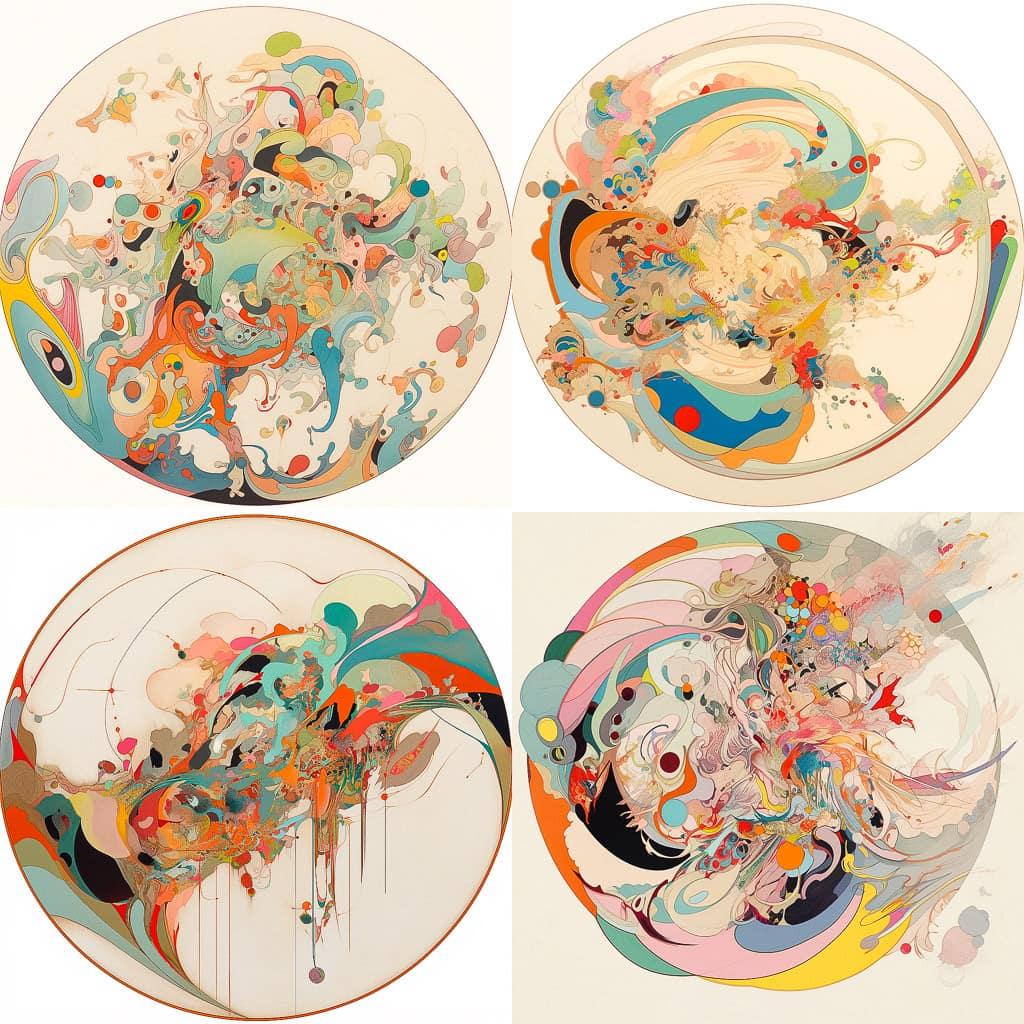 Alex Janvier style, Midjourney Niji 5, render 1 of 4