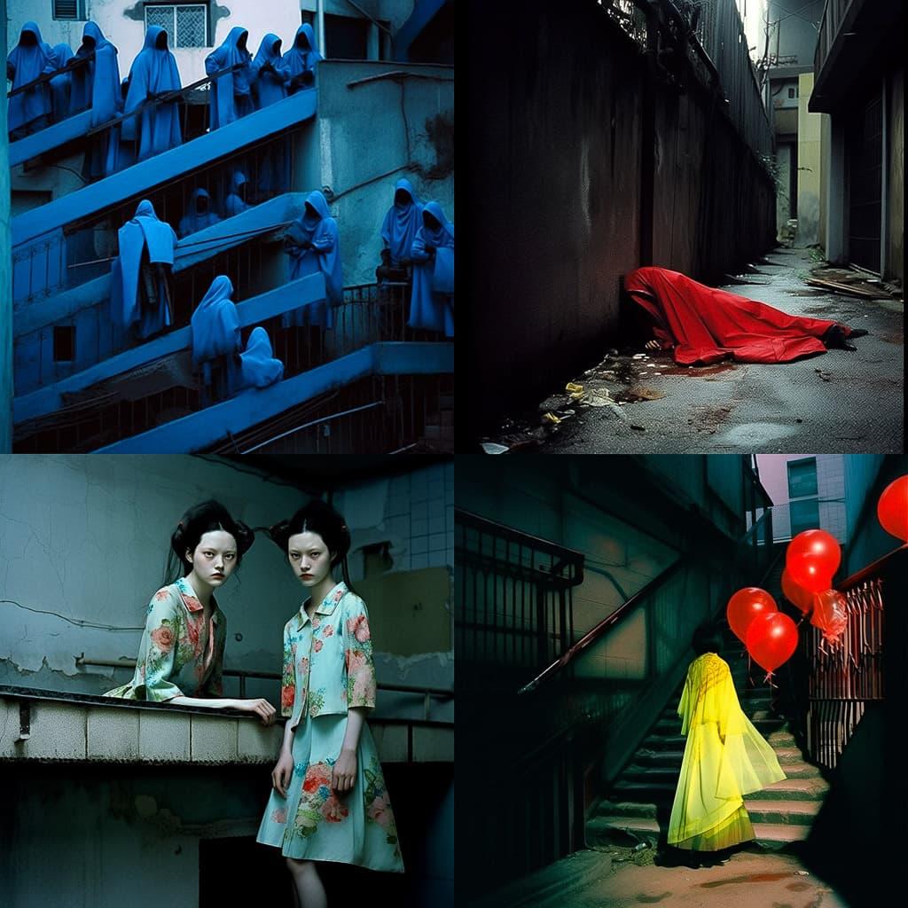 Alex Majoli style, Midjourney Niji 5, render 1 of 4