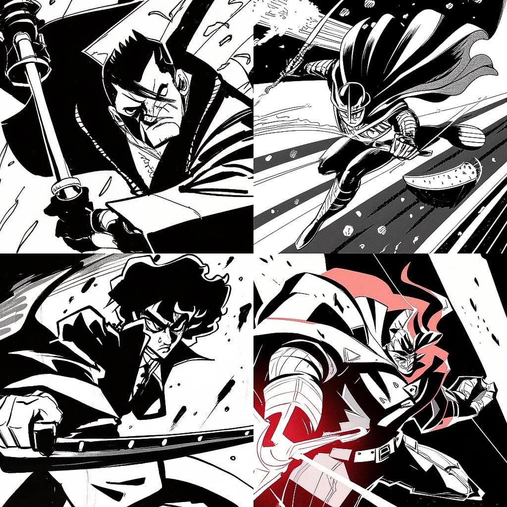 Alex Toth style, Midjourney Niji 4, render 1 of 4