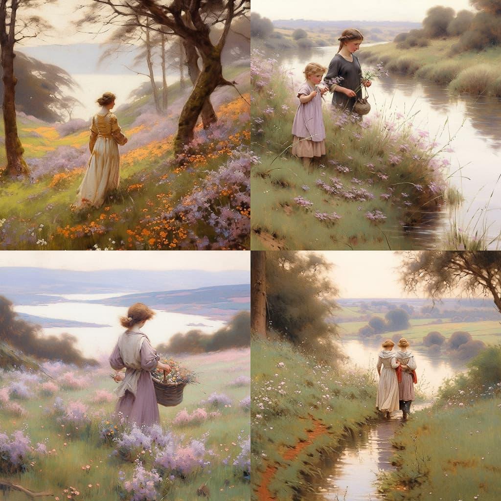 Alfred Augustus Glendening style, Midjourney Niji 5, render 1 of 4