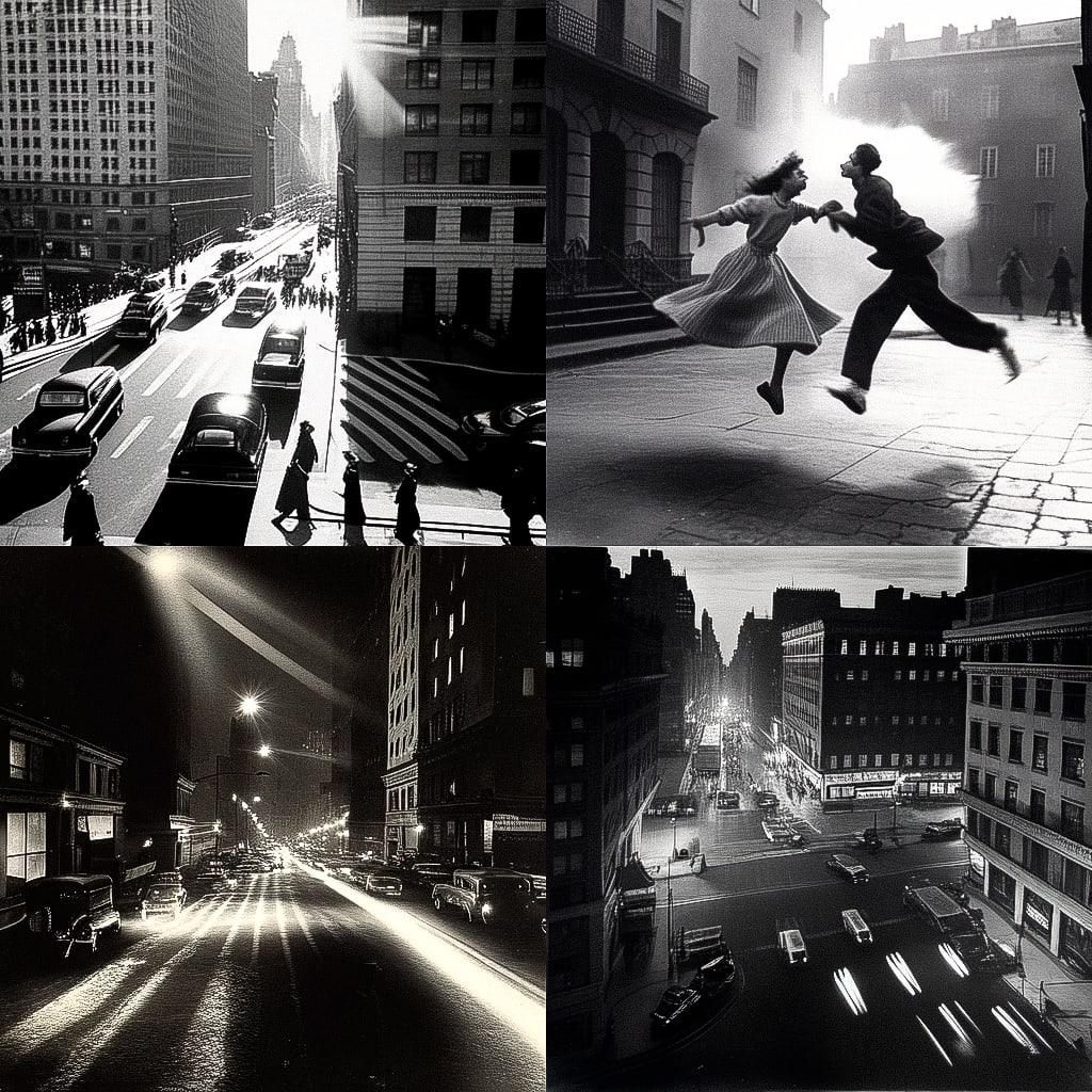 Alfred Eisenstaedt style, Midjourney Niji 4, render 1 of 4