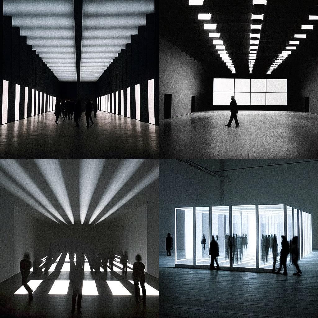 Alfredo Jaar style, Midjourney Niji 4, render 1 of 4