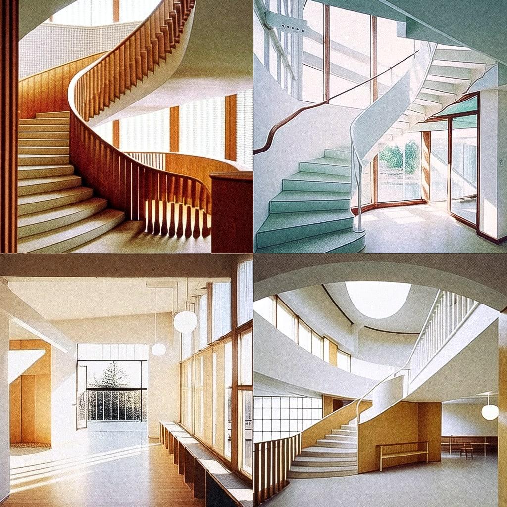 Alvar Aalto style, Midjourney Niji 4, render 1 of 4