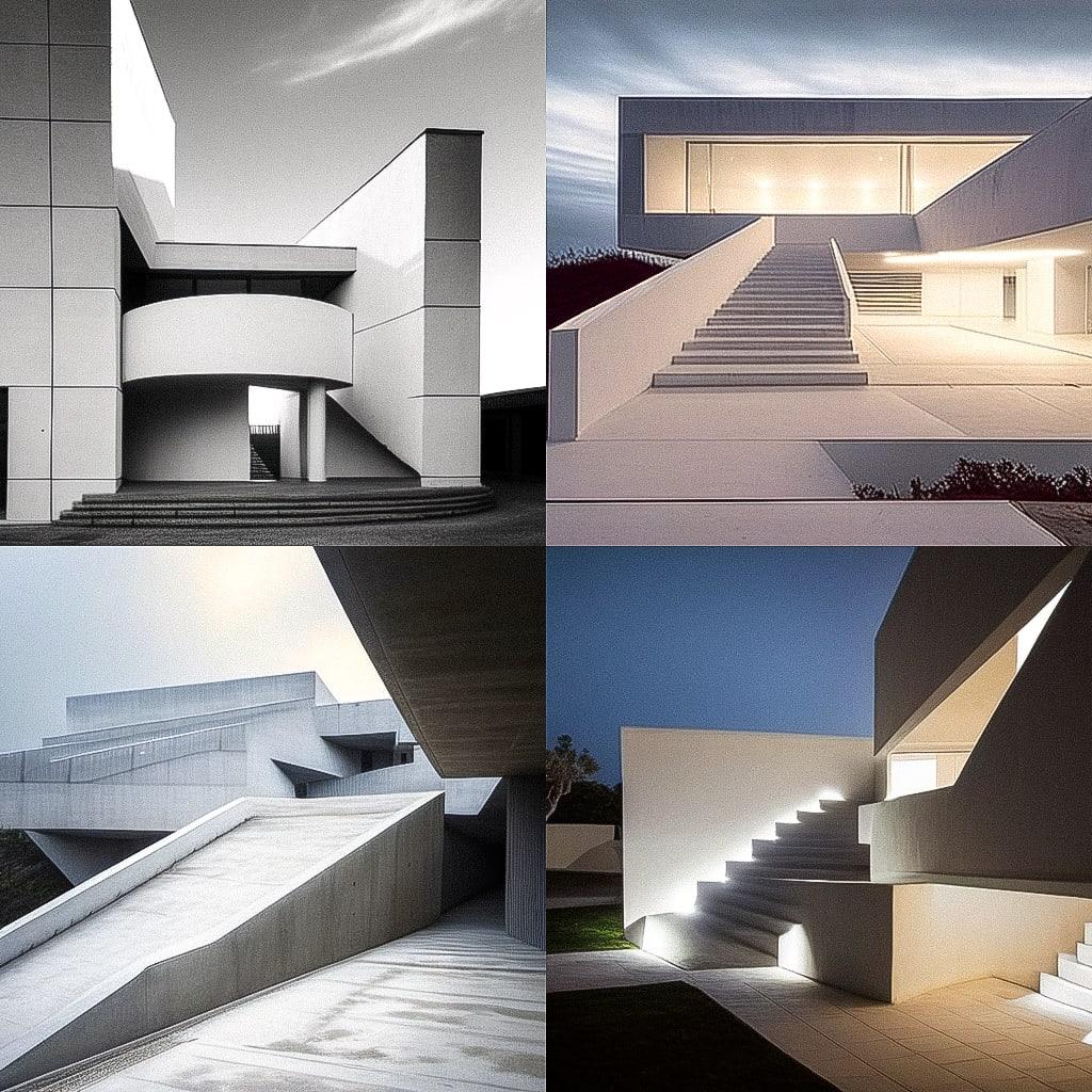 Alvaro Siza style, Midjourney Niji 4, render 1 of 4
