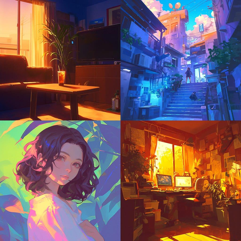 Ambient lighting style, Midjourney Niji 6, render 1 of 4