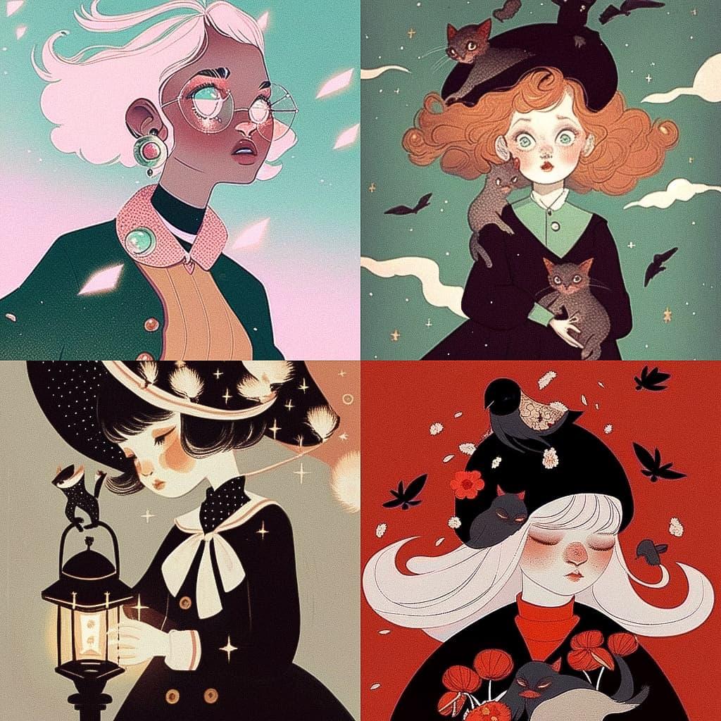 Amy Earles style, Midjourney Niji 5, render 1 of 4