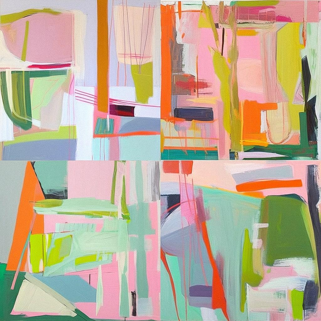 Amy Sillman style, Midjourney Niji 4, render 1 of 4