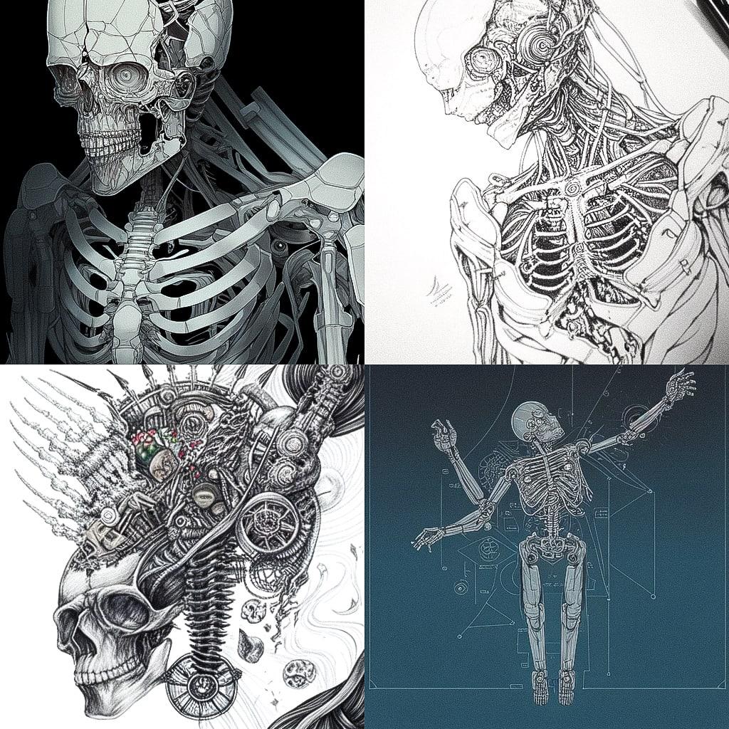Anatomical illustration style, Midjourney Niji 4, render 1 of 4