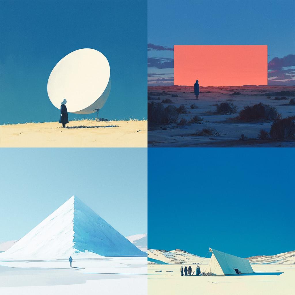 Andrea Galvani style, Midjourney Niji 5, render 1 of 4