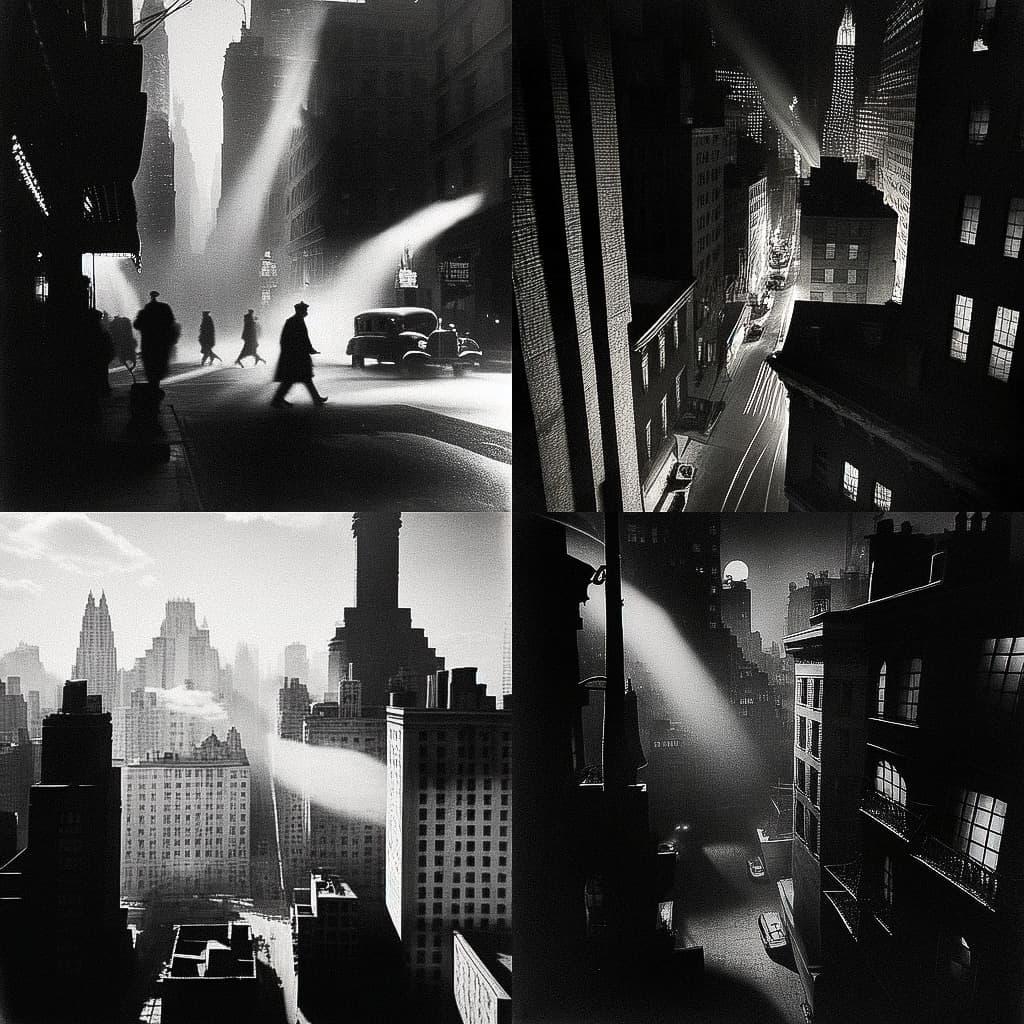 Andreas Feininger style, Midjourney Niji 5, render 1 of 4