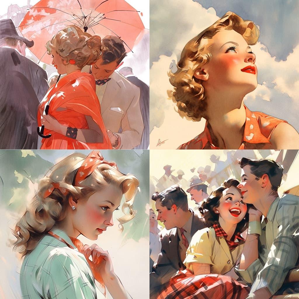 Andrew Loomis style, Midjourney Niji 5, render 1 of 4