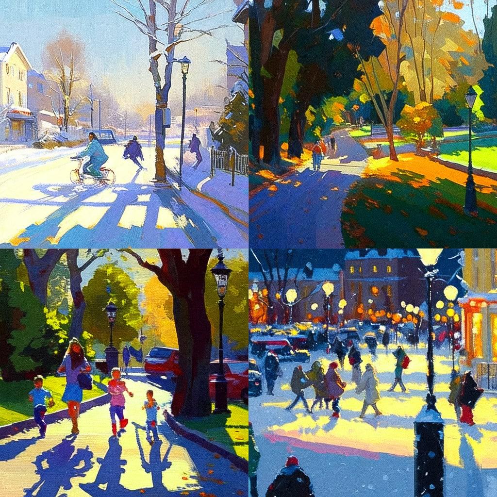 Andrew Macara style, Midjourney Niji 4, render 1 of 4