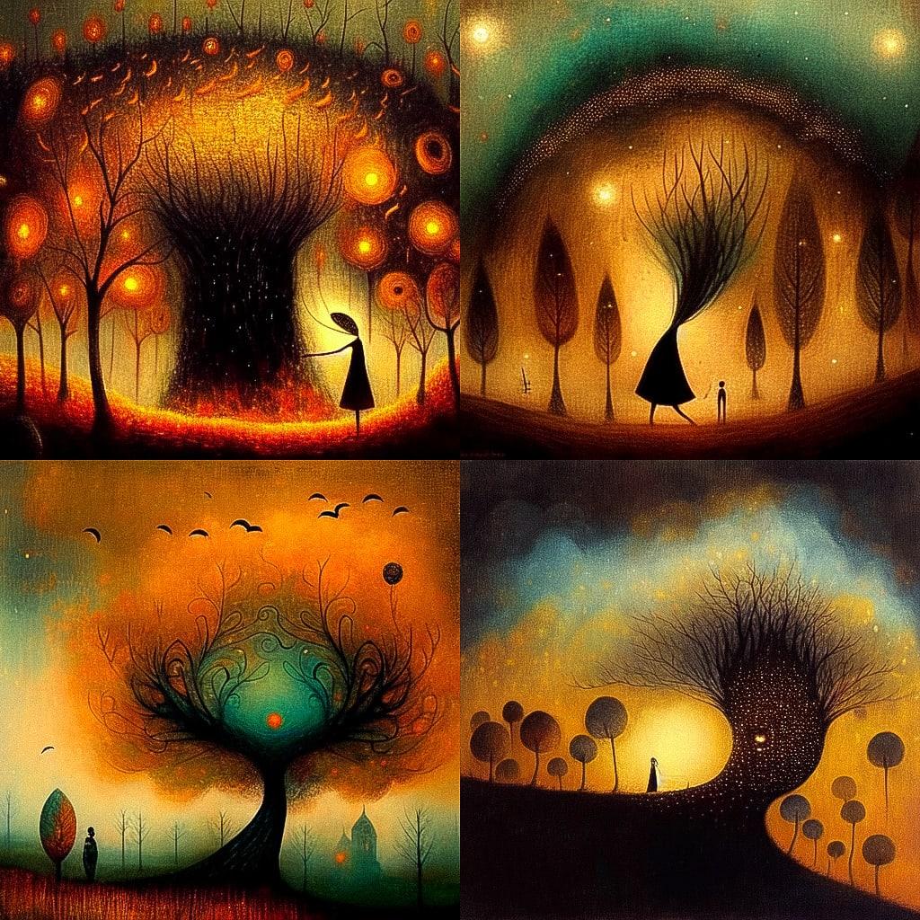 Andy Kehoe style, Midjourney Niji 4, render 1 of 4