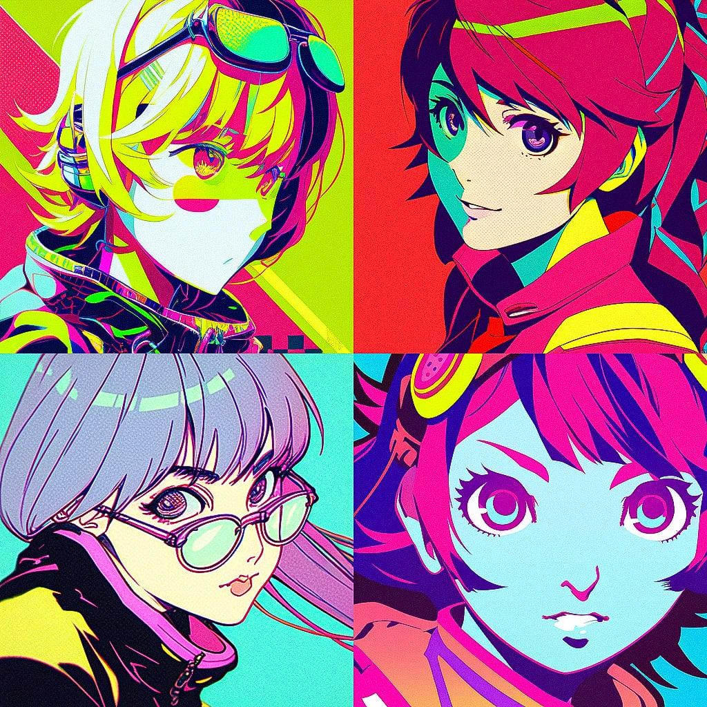Andy Warhol style, Midjourney Niji 4, render 1 of 4