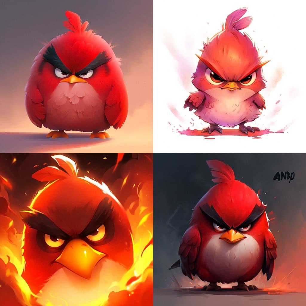 Angry Birds style, Midjourney Niji 5, render 1 of 4