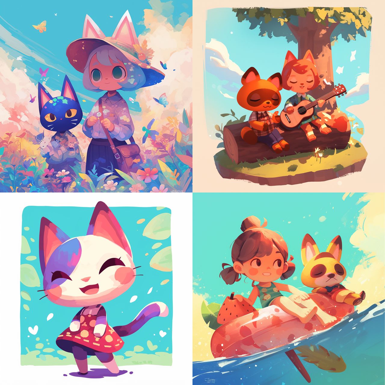 Animal Crossing style, Midjourney Niji 6, render 1 of 4