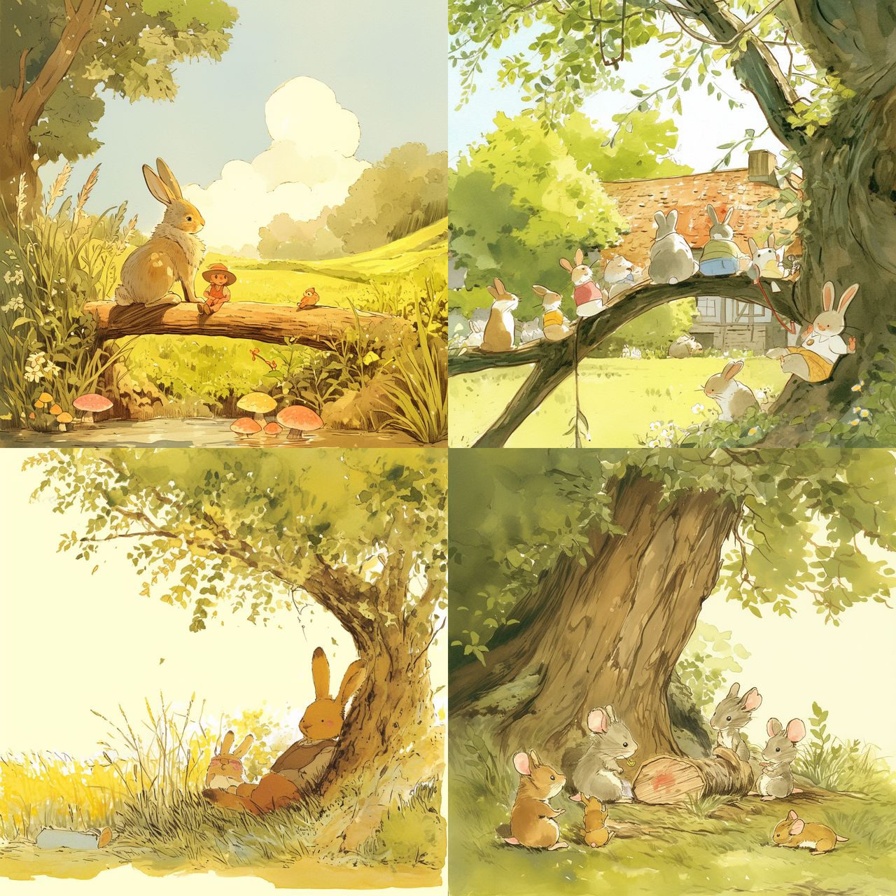 Anita Jeram style, Midjourney Niji 6, render 1 of 4