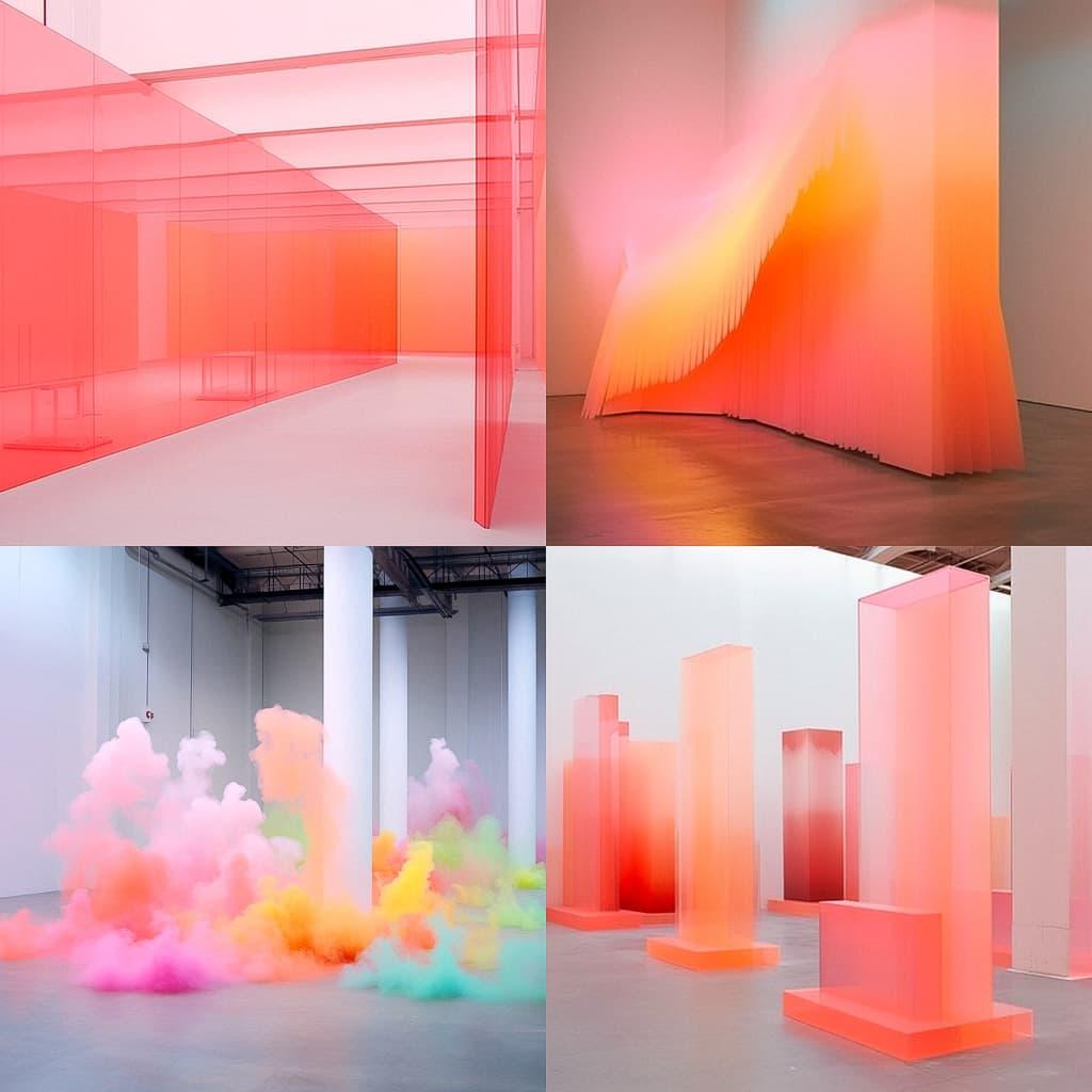 Ann Veronica Janssens style, Midjourney Niji 5, render 1 of 4