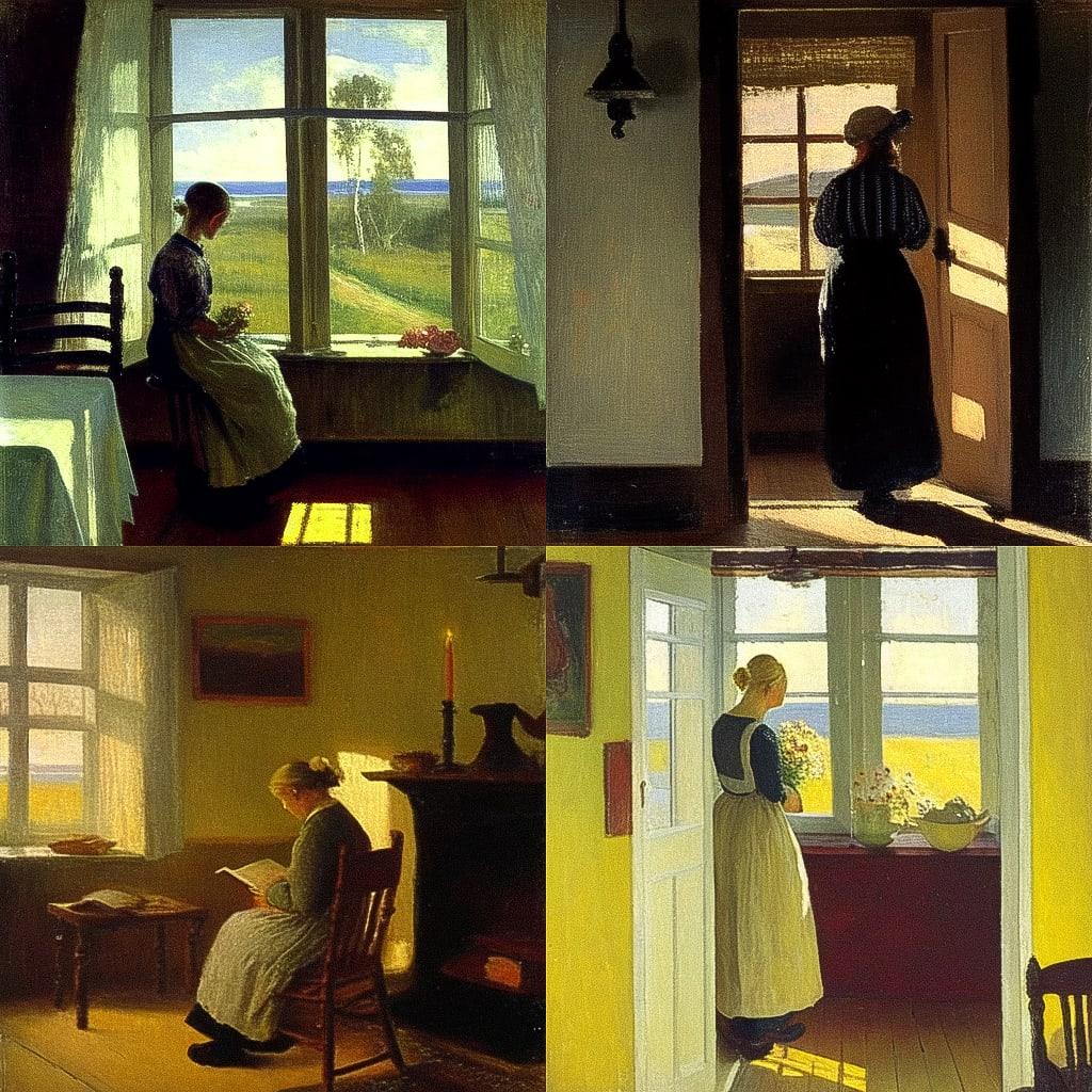 Anna Ancher style, Midjourney Niji 4, render 1 of 4