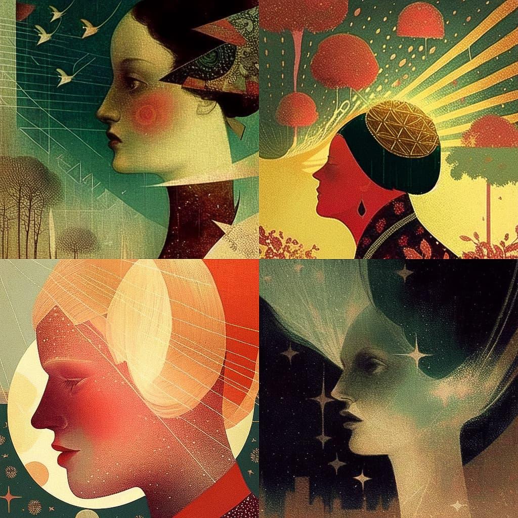 Anna and Elena Balbusso style, Midjourney Niji 5, render 1 of 4