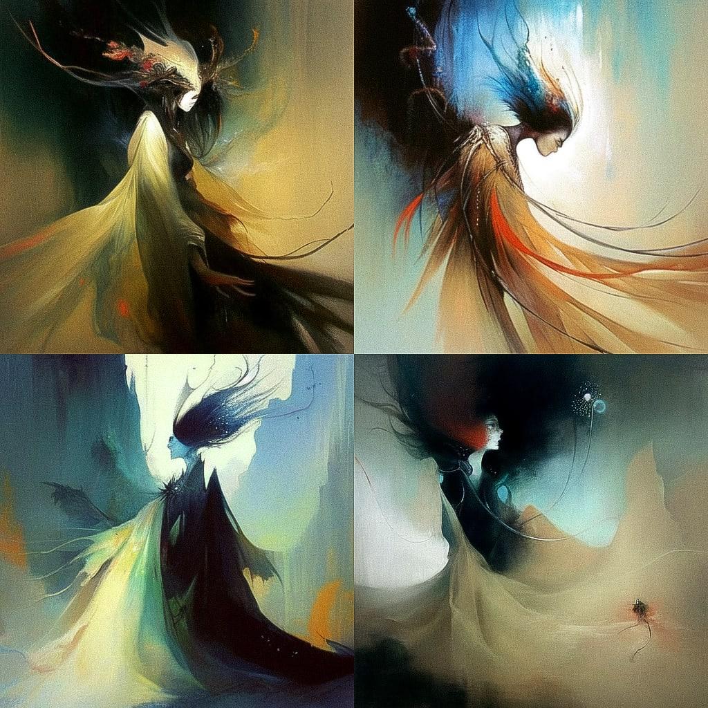 Anne Bachelier style, Midjourney Niji 4, render 1 of 4