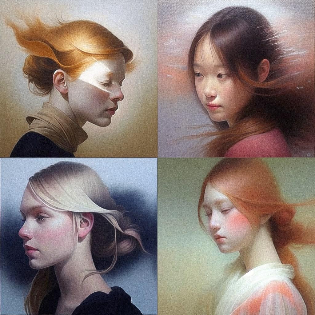 Anne Dewailly style, Midjourney Niji 4, render 1 of 4