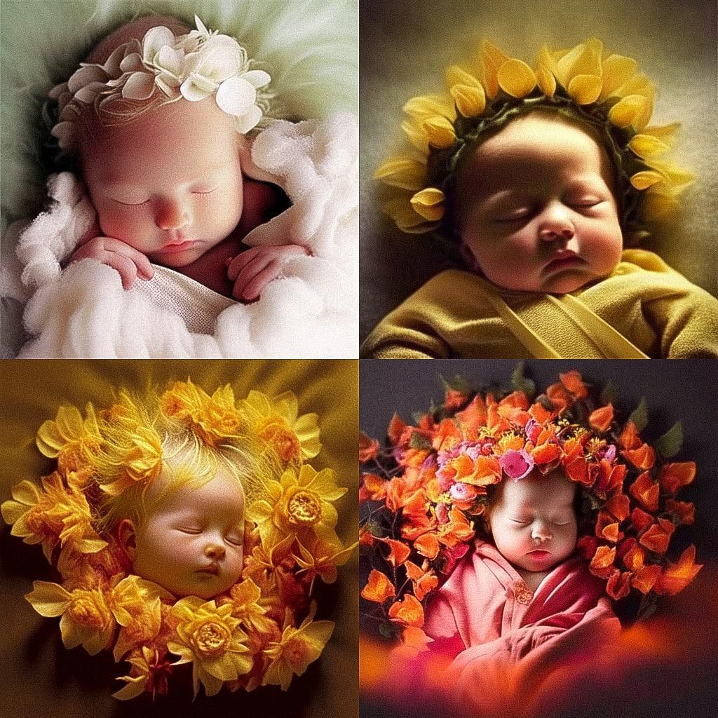 Anne Geddes style, Midjourney Niji 4, render 1 of 4