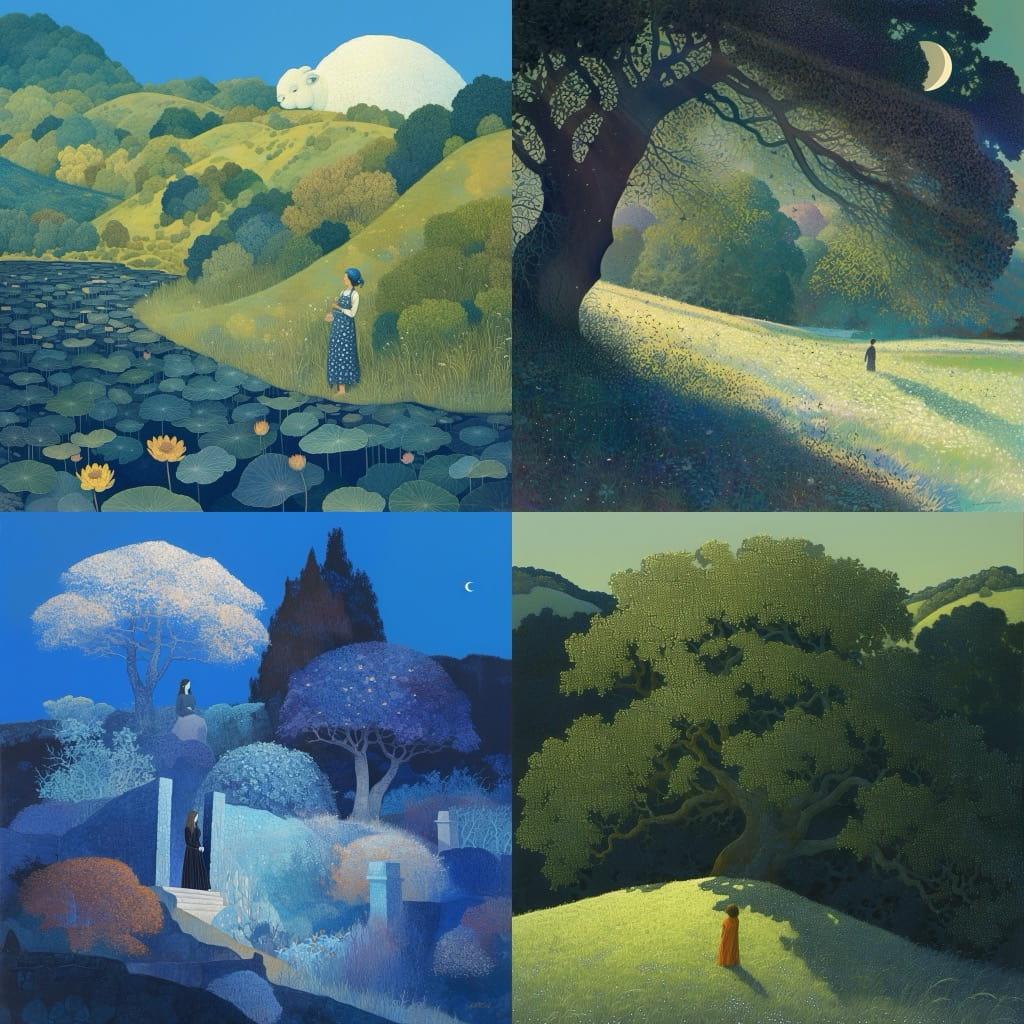 Annie Ovenden style, Midjourney Niji 6, render 1 of 4