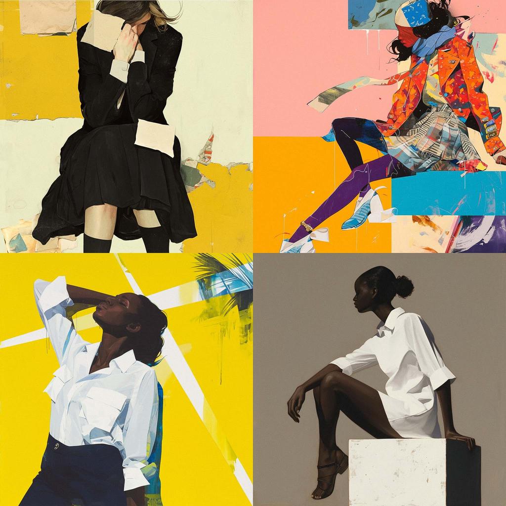 Anthea Hamilton style, Midjourney Niji 6, render 1 of 4