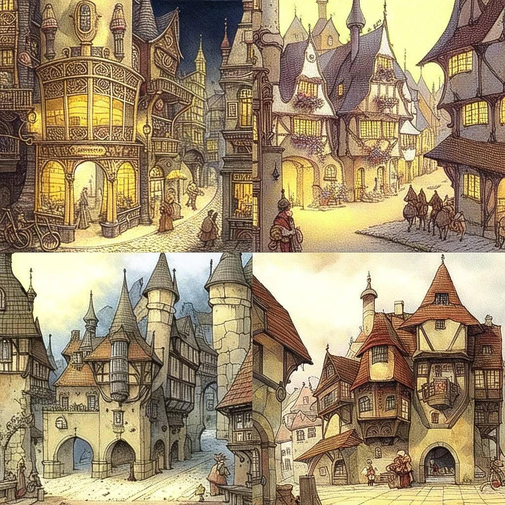 Anton Pieck style, Midjourney Niji 4, render 1 of 4