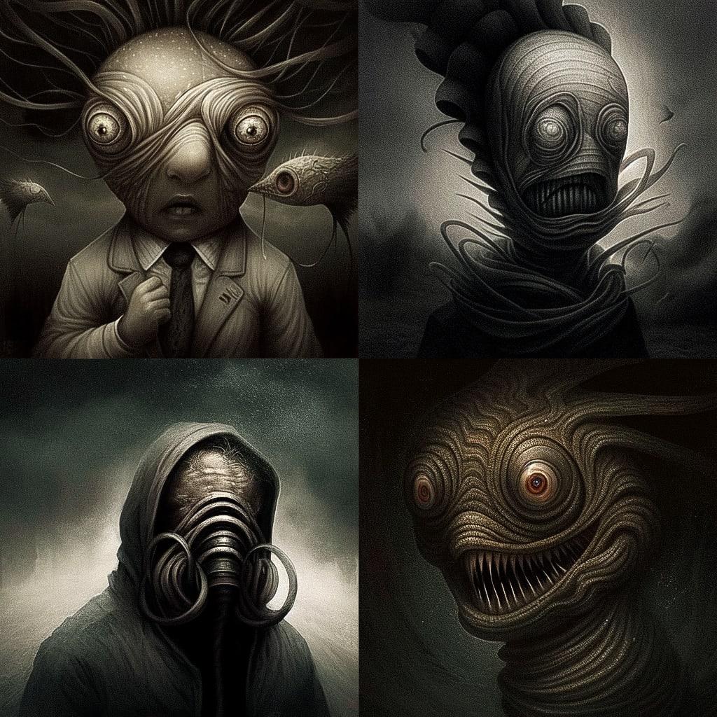 Anton Semenov style, Midjourney Niji 4, render 1 of 4