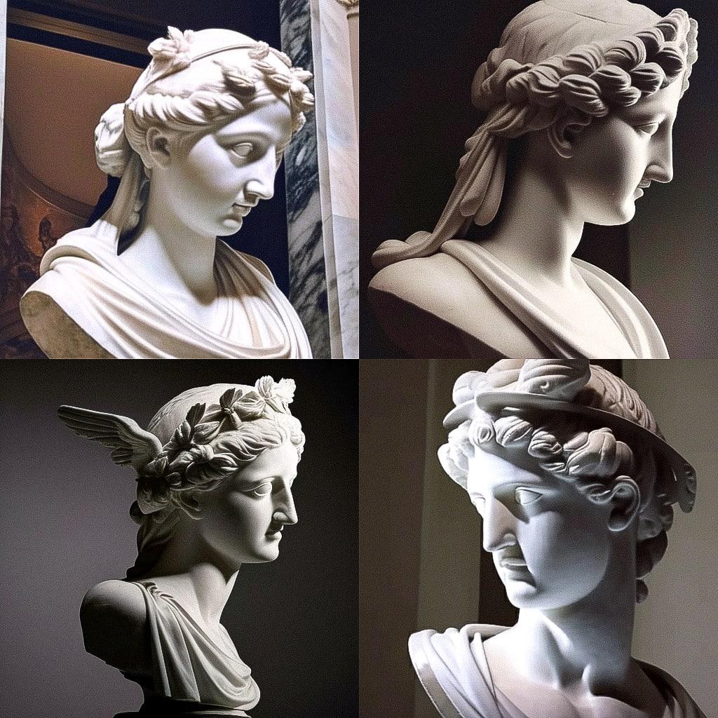 Antonio Canova style, Midjourney Niji 4, render 1 of 4