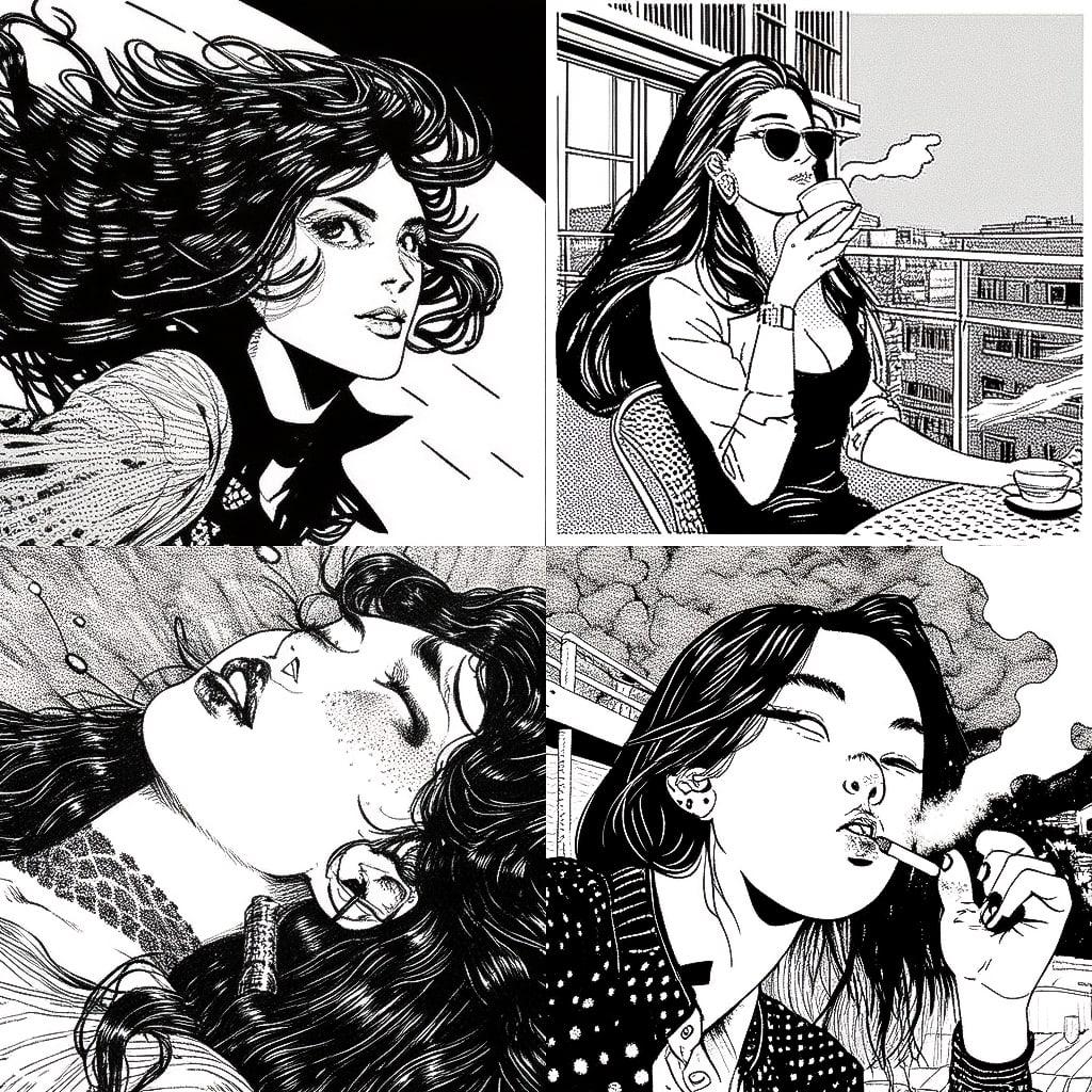 Apollonia Saintclair style, Midjourney Niji 4, render 1 of 4