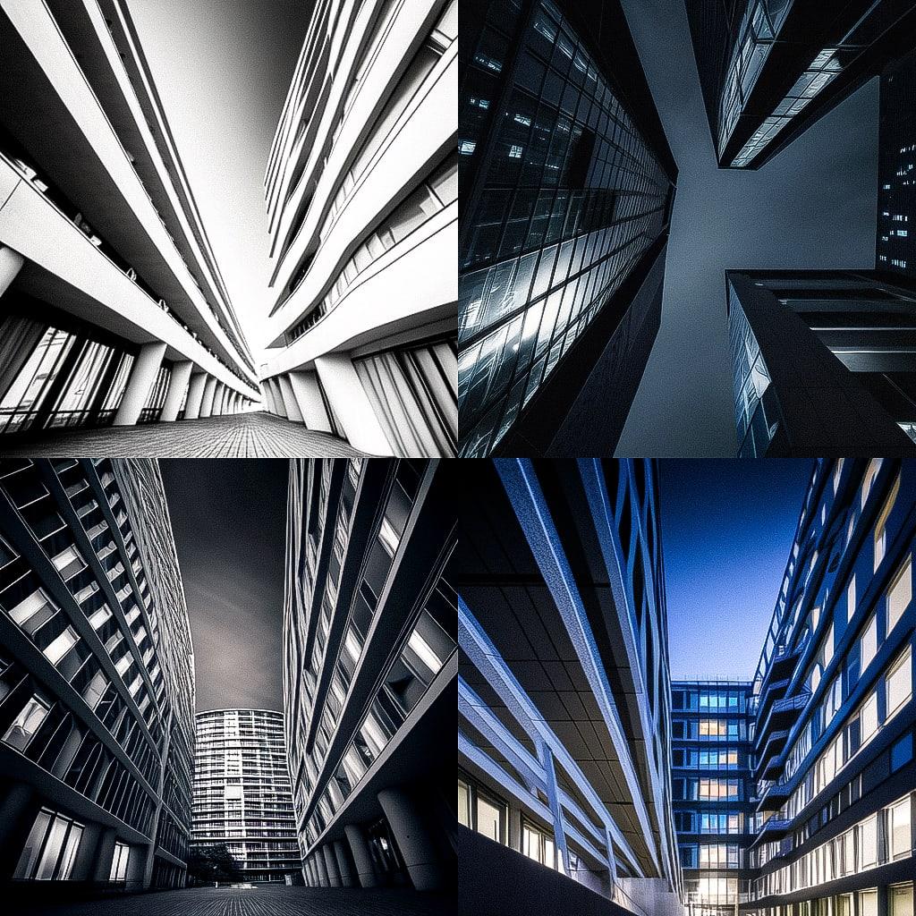 Architectural photography style, Midjourney Niji 4, render 1 of 4